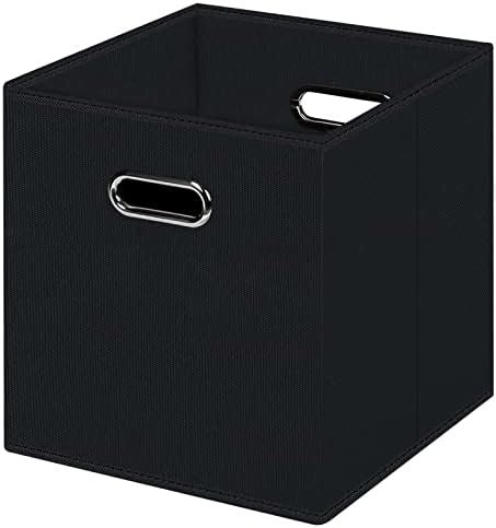 Amazon Heayeeg Black Foldable Storage Cubes Bins Fabric Storage