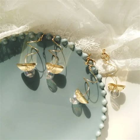 Корейские модные креативные спиральные длинные серьги-клипсы с ...