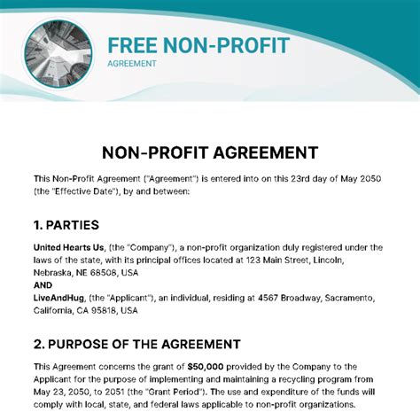 Free Nonprofit Agreement Templates Non Profit Partnership Contract Template