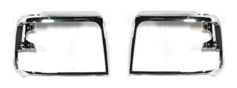 NEW CHROME HEADLIGHT BEZELS TRIM RH LH SET FOR 92 96 FORD F150 F250