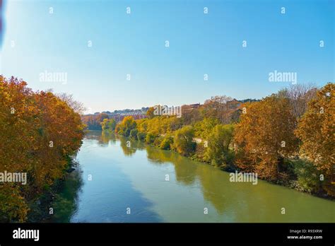 ROME ITALY CIRCA NOVEMBER 2017 View Of Tiber Riverside And