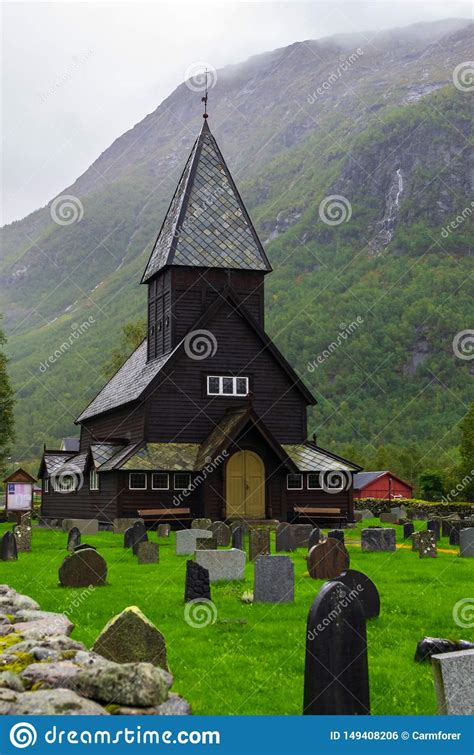 Small and Black Viking Church in Norway Stock Photo - Image of ...