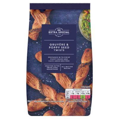 Asda Extra Special All Butter Gruyere Poppy Seed Twists