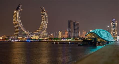 Lusail Skyline Lusail City Qatar Including Katara Towers Project From