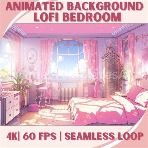 Animated Background Lofi Bedroom Twitch Streaming Background Asset