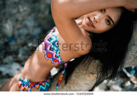 Sexy Asian Woman Colorful Bikini On Foto De Stock 1165526044 Shutterstock