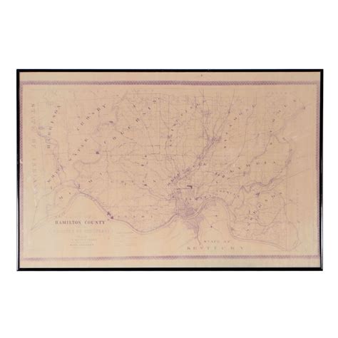 C S Mendenhall Lithograph Map Of Hamilton County Circa 1900 Ebth