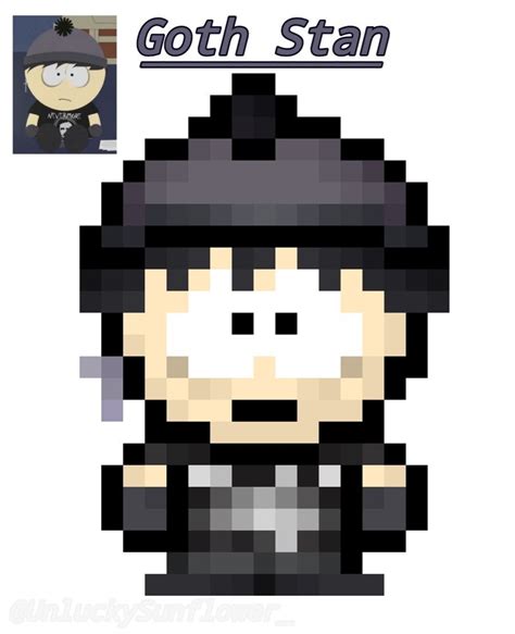 Pixel Art Goth Stan South Park Милые рисунки Милые каракули Пиксельная графика