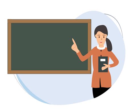 Teacher Teaching In Front Of The Blackboard Flat Design Vector 13429495