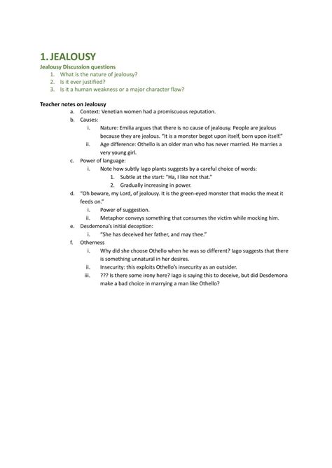 Othello themes notes | English (Advanced) - Year 11 HSC | Thinkswap