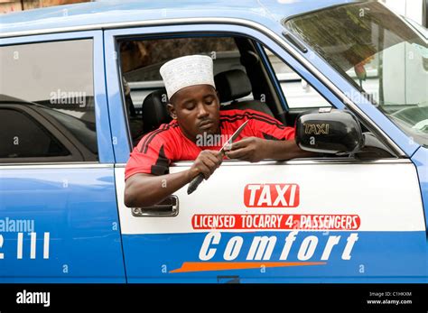 Taxi Driver Zanzibar Tanzania Stock Photo Alamy