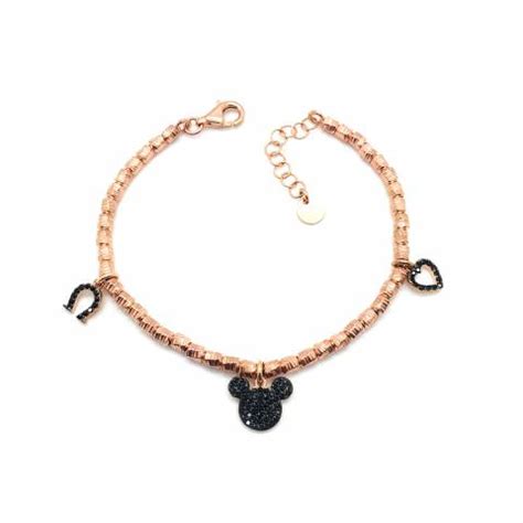 Bracciale Rondelle Argento 925 Oro Rosa Topolino SabrinaBi Silver