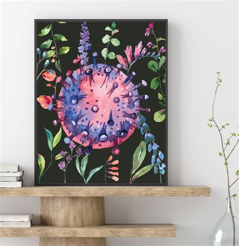 Microbiology Wall Art Science Art Watercolor Prints Virus Painting ...