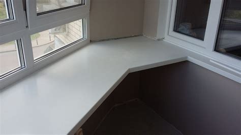 Белый подоконник для балкона из искусственного камня Staron Dazzling ...