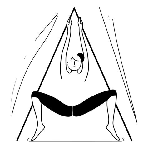 Ilustración vectorial de una mujer practicando yoga en posición