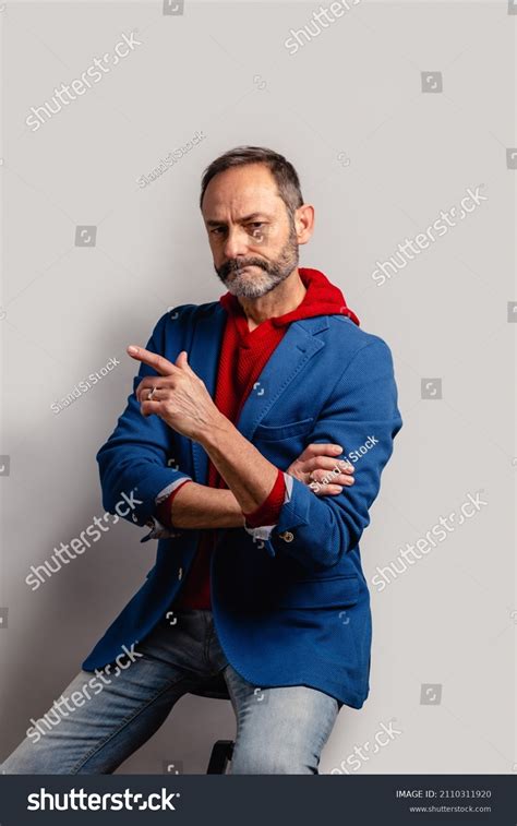 Portrait Sexy Mature Grey Bearded Man Stock Photo Shutterstock