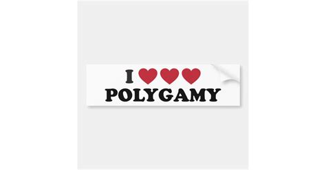 Funny I Heart Polygamy Bumper Sticker Zazzle