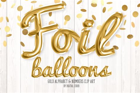 Gold Foil Balloon Script Alphabet By Digital Curio TheHungryJPEG