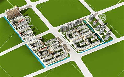 高层多层组合住宅小区3d模型下载 Cg爱好者网免费cg资源ae模板3d模型分享平台