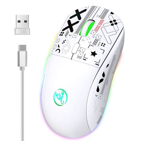 hxsj T90 2.4G Wireless Mechanical Mouse RGB Gaming Mouse Ergonomic 10 ... 