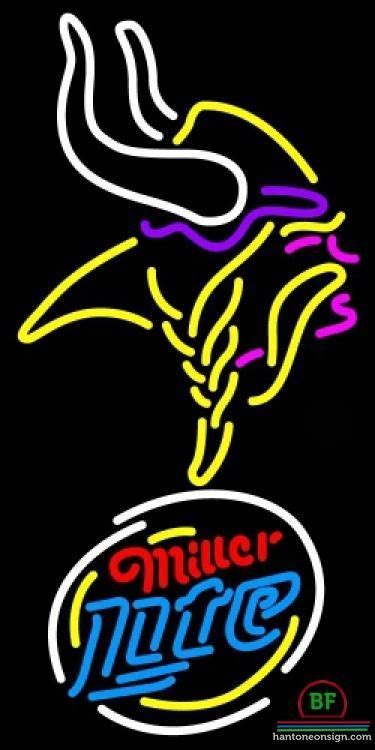 Miller Lite Minnesota Vikings Neon Sign Nfl Teams Neon Light Neon