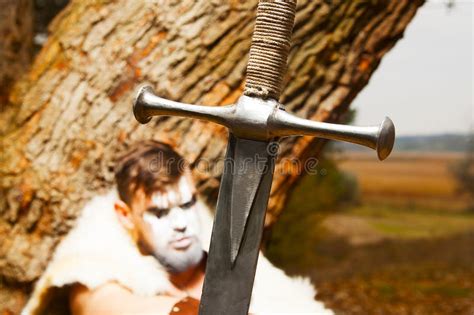 Portrait Of A Muscular Ancient Warrior Stock Image Image Of Medieval