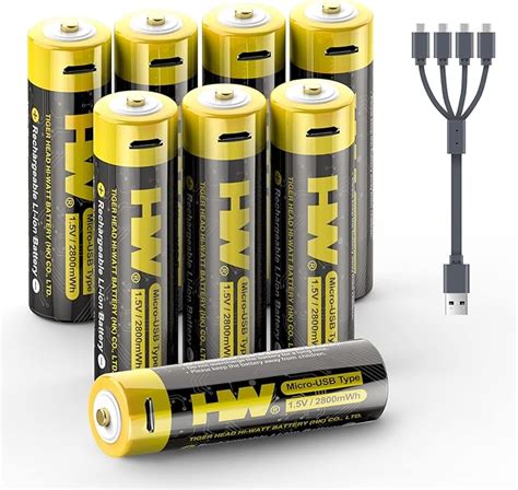 Amazon Hw Usb Rechargeable Aa Batteries Lithium Ion V Constant