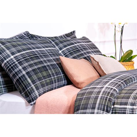 Leruum Brushed Cotton Bedding Flannelette Duvet Cover Set Green