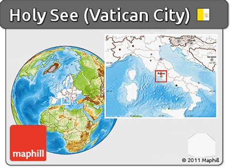 Free Physical Location Map Of Holy See Vatican City Highlighted