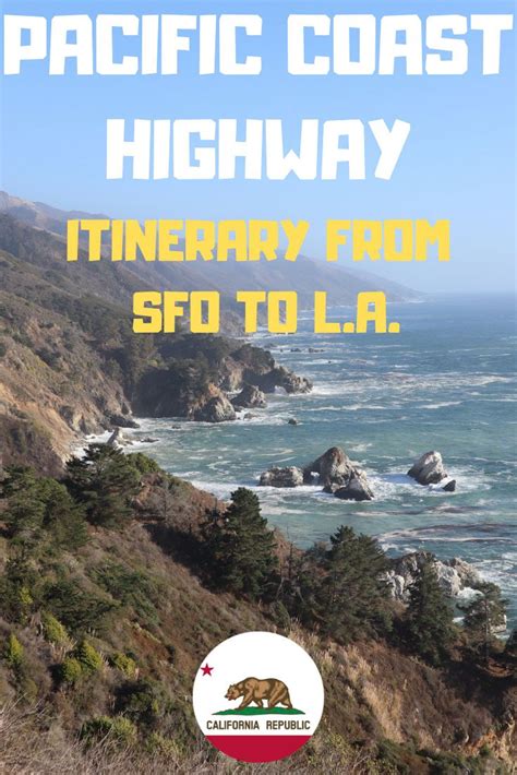 Pacific Coast Highway Itinerary San Francisco To Los Angeles