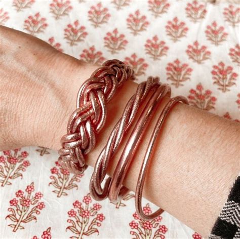 Bracelet De Bouddha Tress Rose Dor Etsy France Bracelet En Cuir