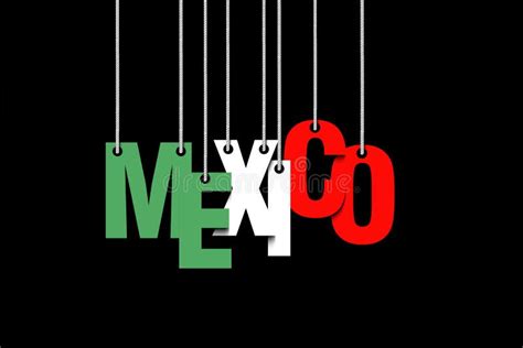 Word MEXICO With Mexican National Flag Under It Distressed Grunge Look