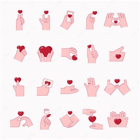 Heart In Hand Icons Set Hands Holding Heart Icon Love Icon Health Medicine Symbol Stock