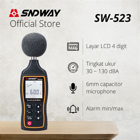 SNDWAY Digital Sound Level Noise Meter 30 130 DB SW 523 SNDWAY Indonesia