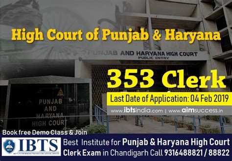 Punjab And Haryana High Court Clerk Recruitment 2019 Apply For 353