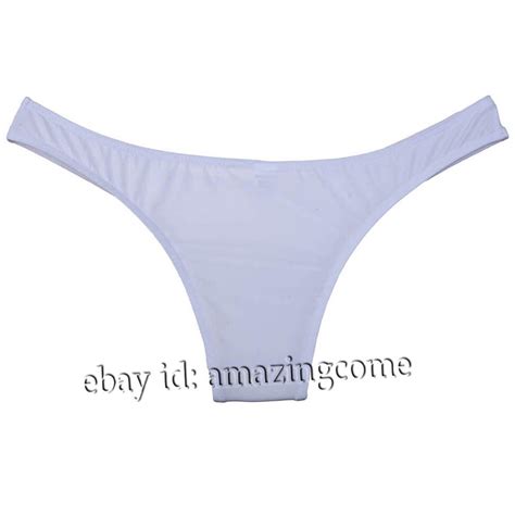 Men Soft Low Rise Bikini Underwear Sexy Mid Coverage Back Briefs Ice Silk Shorts EBay