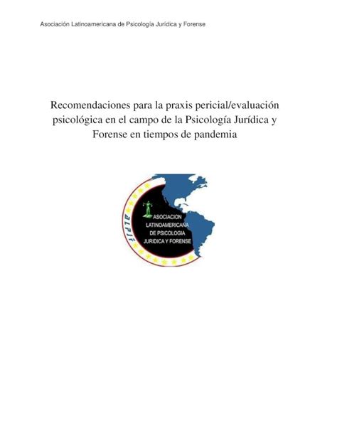 Pdf Asociacion Latinoamericana De Psicologia Juridica Y Forense