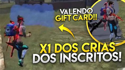 X Dos Cria Dos Inscritos Valendo Gift Card Free Fire Mobile Youtube