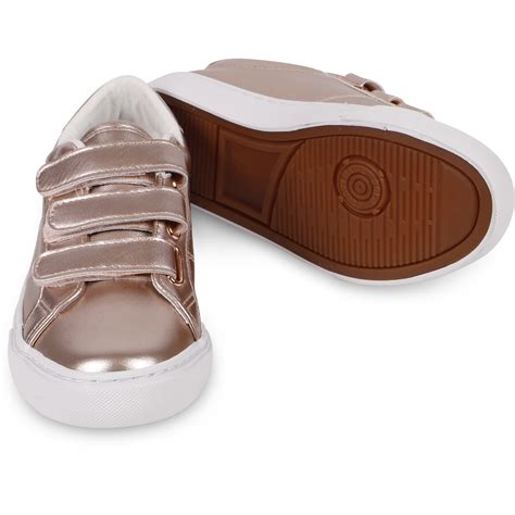 Polo Ralph Lauren Girls Rose Gold Velcro Sneakers Bambinifashioncom