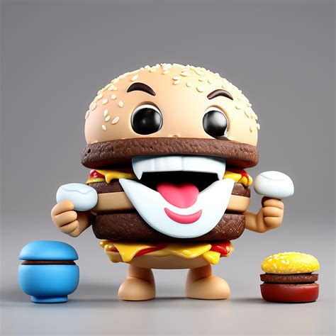 Cute chibi burger and protein bar with wide eyes by Freddy Ordoñez