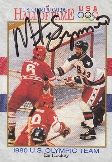 1991 US Olympic Hall of Fame MIKE ERUZIONE Autograph 1980 Team USA Hockey Card | #1755857887