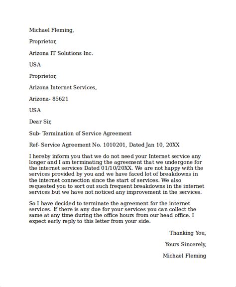 Free 15 Sample Service Termination Letter Templates In Pdf Ms Word