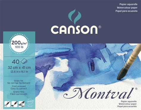 BLOC CANSON MONTVAL ENCOLADO LADO LARGO GRANO FINO 200G 40 HOJAS