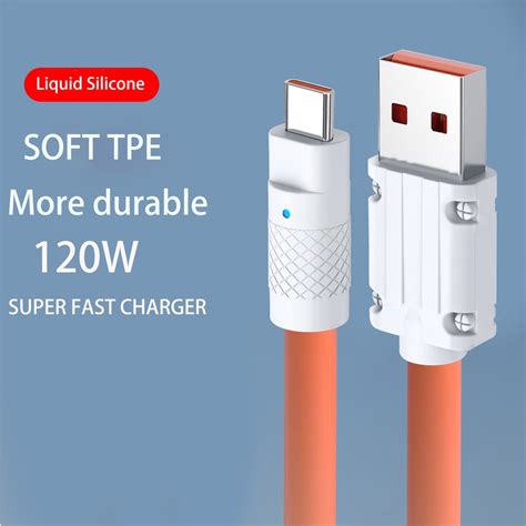 W A Super Fast Charge Type C Liquid Silicone Cable Quick Charge Usb