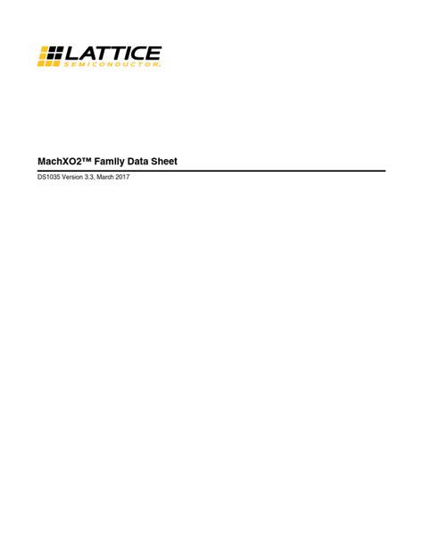 LCMXO2 4000ZE DataSheet Lattice