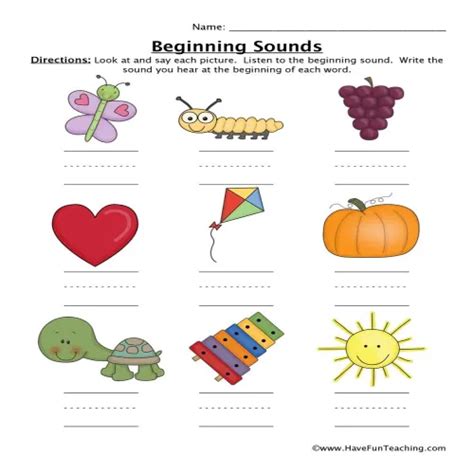 Beginning Sounds Objects Worksheet By Teach Simple