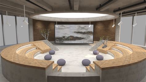 Circular Lobby Conference Room Baked Buy Royalty Free D Model By