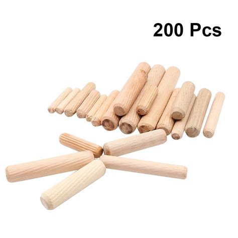 200 Pcs Wood Dowel Pins Straight 6x30mm DIY Dried Fluted Repairing Wood ...