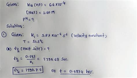 Solved The First Order Decomposition Rate Constant For Hydrogen