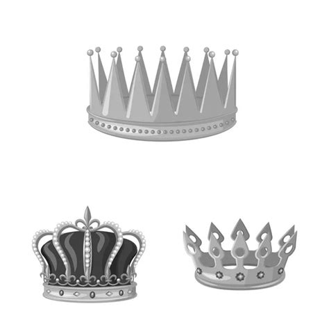 Set Of Royal Gold Crown And Five Stars Icons Stock Vector